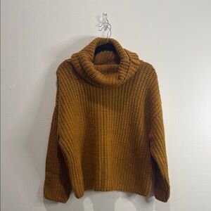 Top Shop Cozy Mustard Turtleneck Sweater